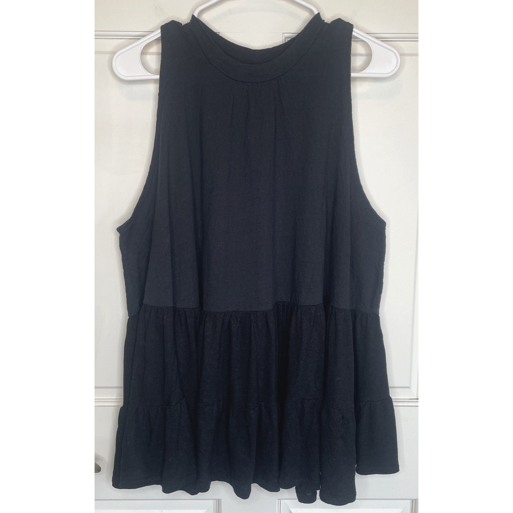 Free People Women's Right On Time Tiered Tunic Sz S Open Tie Back Boho Peasant